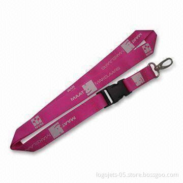 Polyester Lanyard, Available in Various Types, with Printed Logos